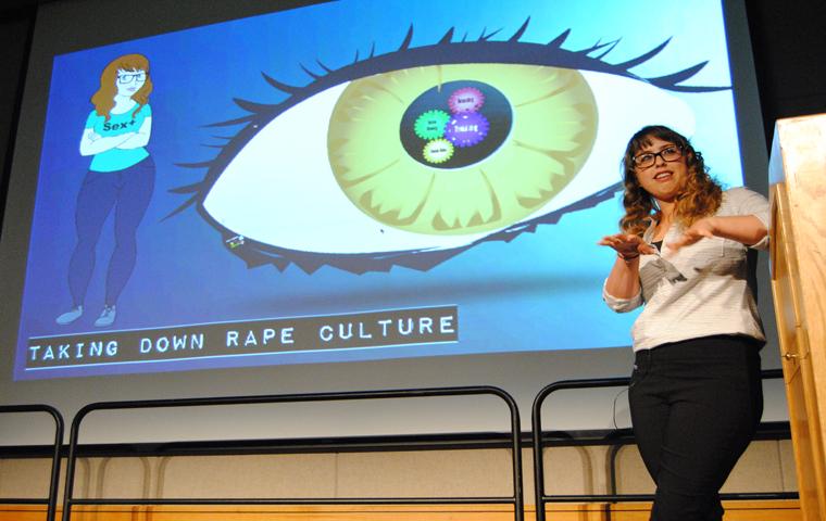 Laci Green explains "rape culture" to a crowded Carter Hall Tuesday night.