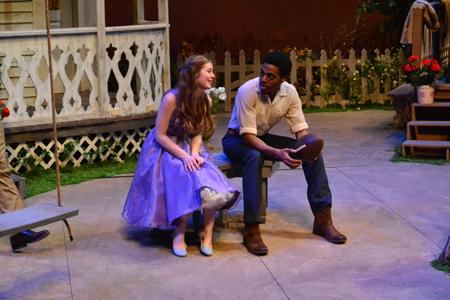 Millie (Katie Jones) and Hal (Antonio King) get to know each other while the rest of the cast pimps for the Labor Day picnic.